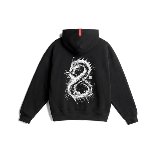 0874. Tech-Terry™ Zip Hoodie - Black "Dragon" | ASRV