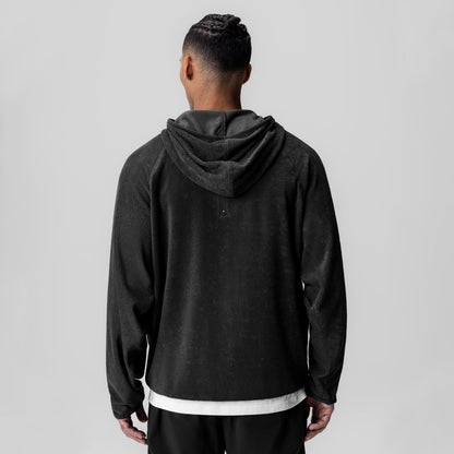 1054. Towel Terry Reversible Hoodie - Black | ASRV