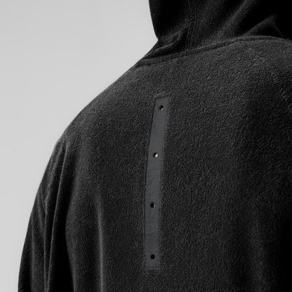 1054. Towel Terry Reversible Hoodie - Black | ASRV