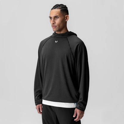 1054. Towel Terry Reversible Hoodie - Black | ASRV