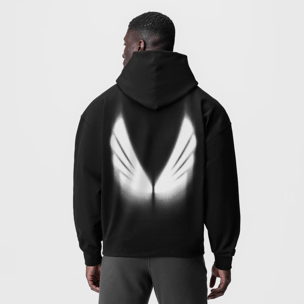 0874. Tech-Terry™ Zip Pocket Hoodie - Black "Signal Lost" | ASRV