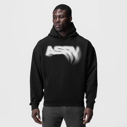 0874. Tech-Terry™ Zip Pocket Hoodie - Black "Signal Lost" | ASRV