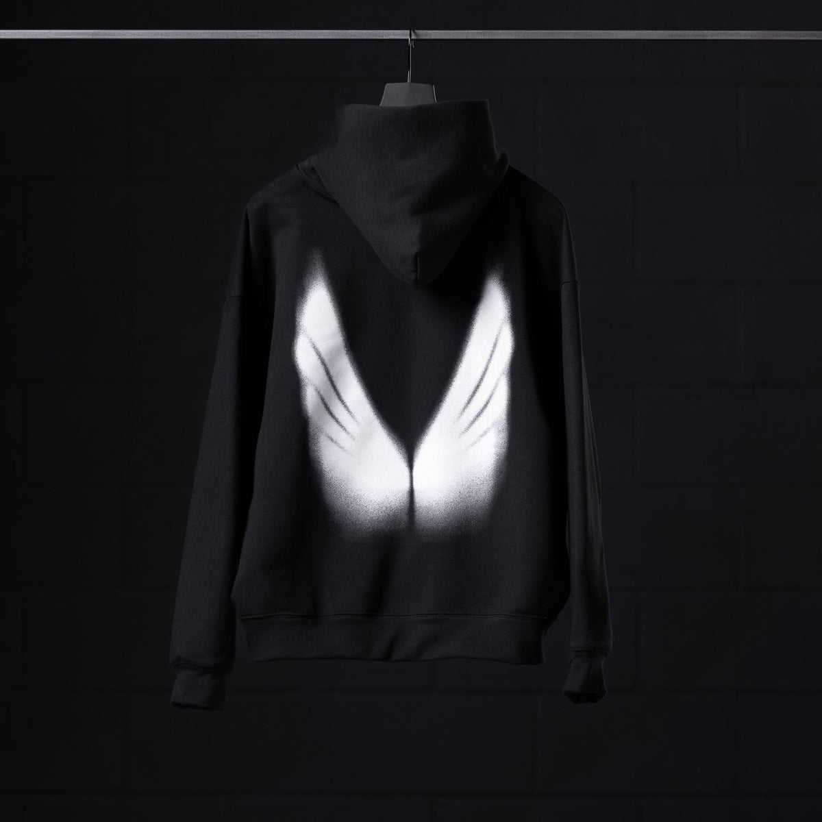 0874. Tech-Terry™ Zip Pocket Hoodie - Black "Signal Lost" | ASRV