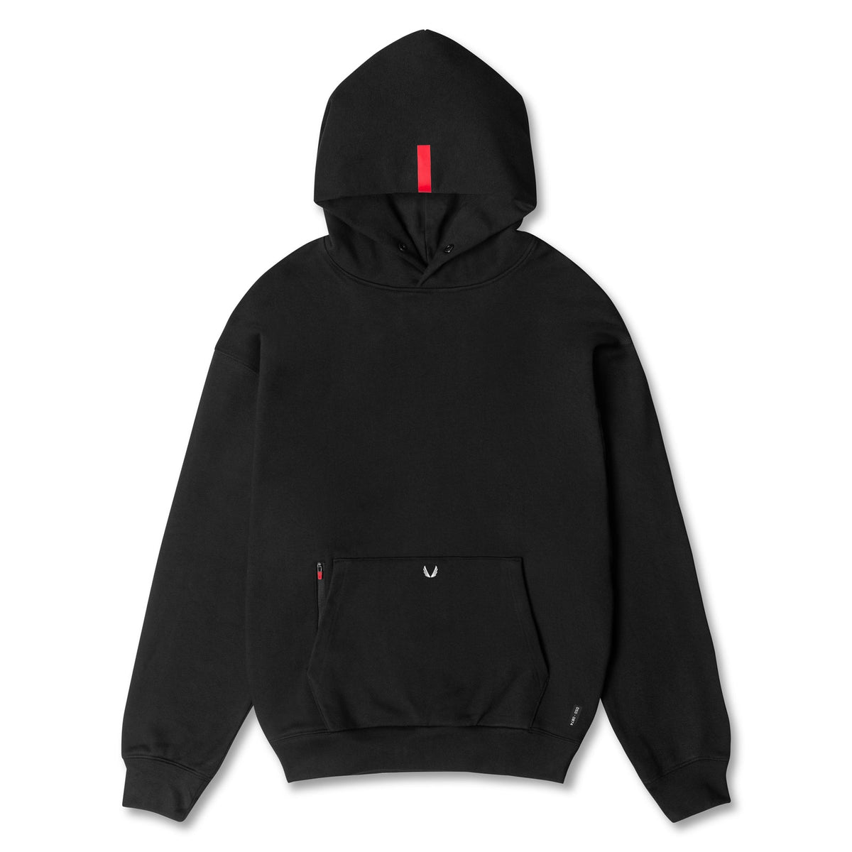 0874. Tech-Terry™ Zip Pocket Hoodie - Black/White "OTWR" | ASRV