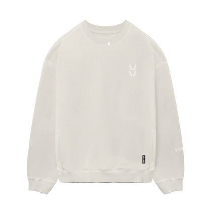 0861. Tech Essential™ Distressed Crewneck - Faded Stone | ASRV