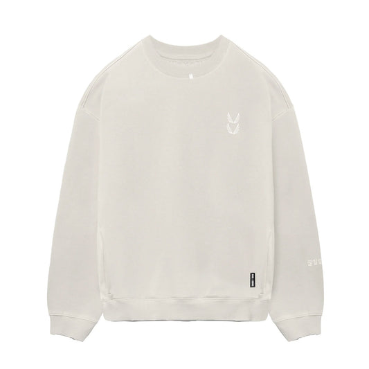 0861. Tech Essential™ Distressed Crewneck - Faded Stone | ASRV