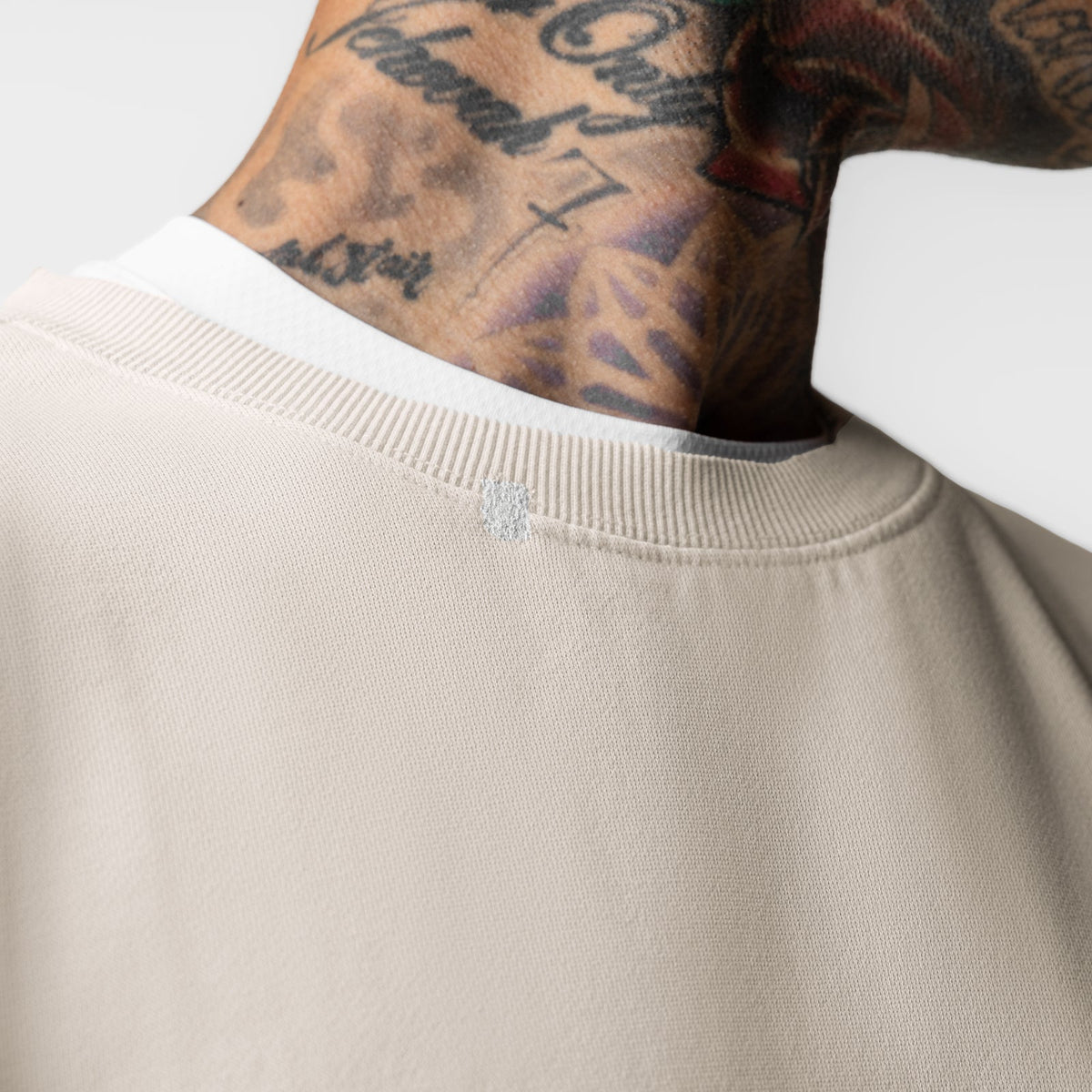 0861. Tech Essential™ Distressed Crewneck - Faded Stone | ASRV