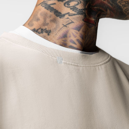 0861. Tech Essential™ Distressed Crewneck - Faded Stone | ASRV