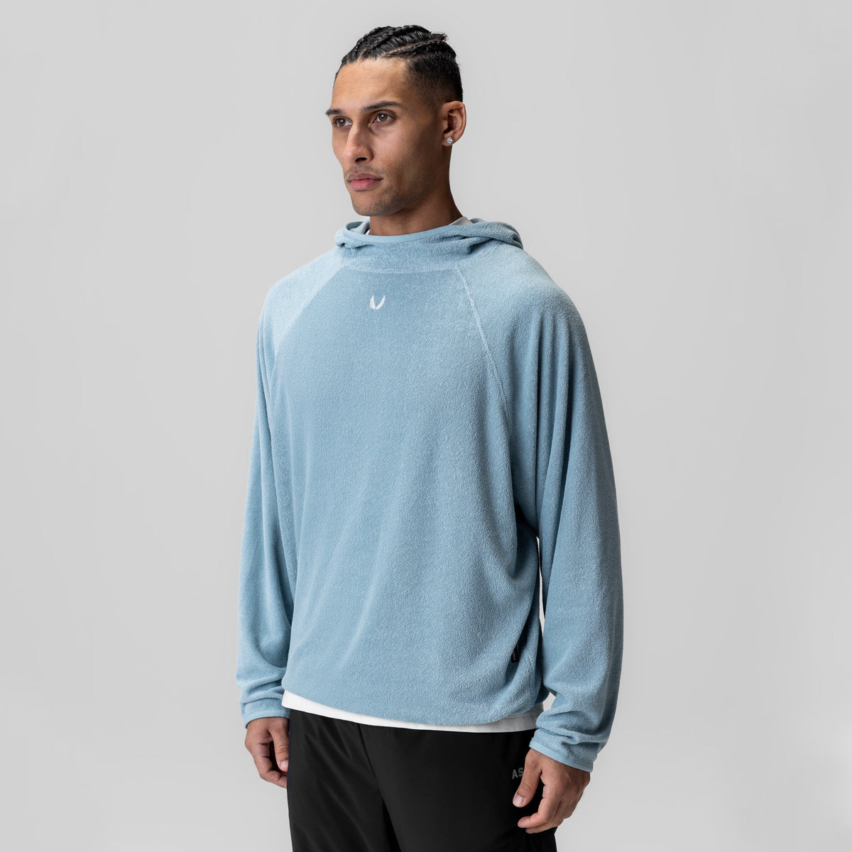 1054. Towel Terry Reversible Hoodie - Light Sky | ASRV