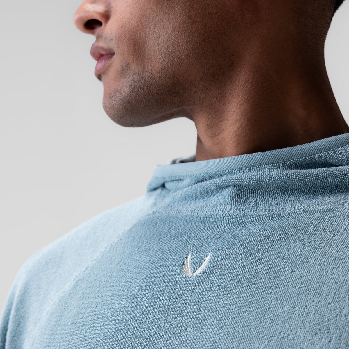 1054. Towel Terry Reversible Hoodie - Light Sky | ASRV