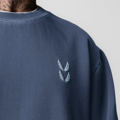 0861. Tech Essential™ Distressed Crewneck - Faded Navy | ASRV