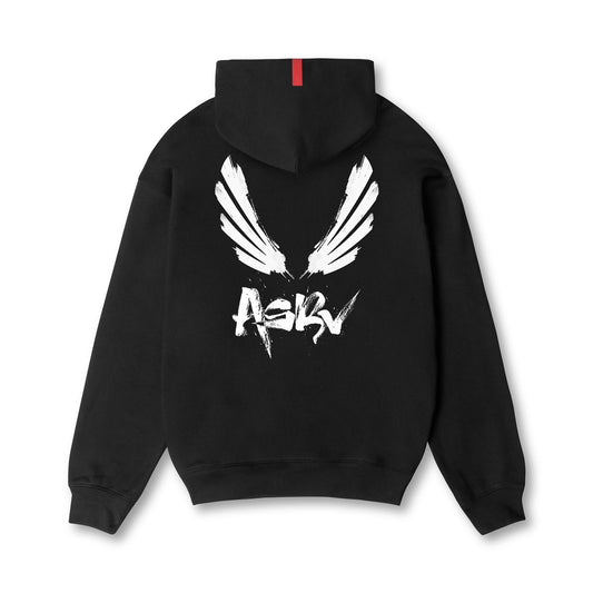 0874. Tech-Terry™ Zip Pocket Hoodie - Black "Brush Wings/ASRV" | ASRV