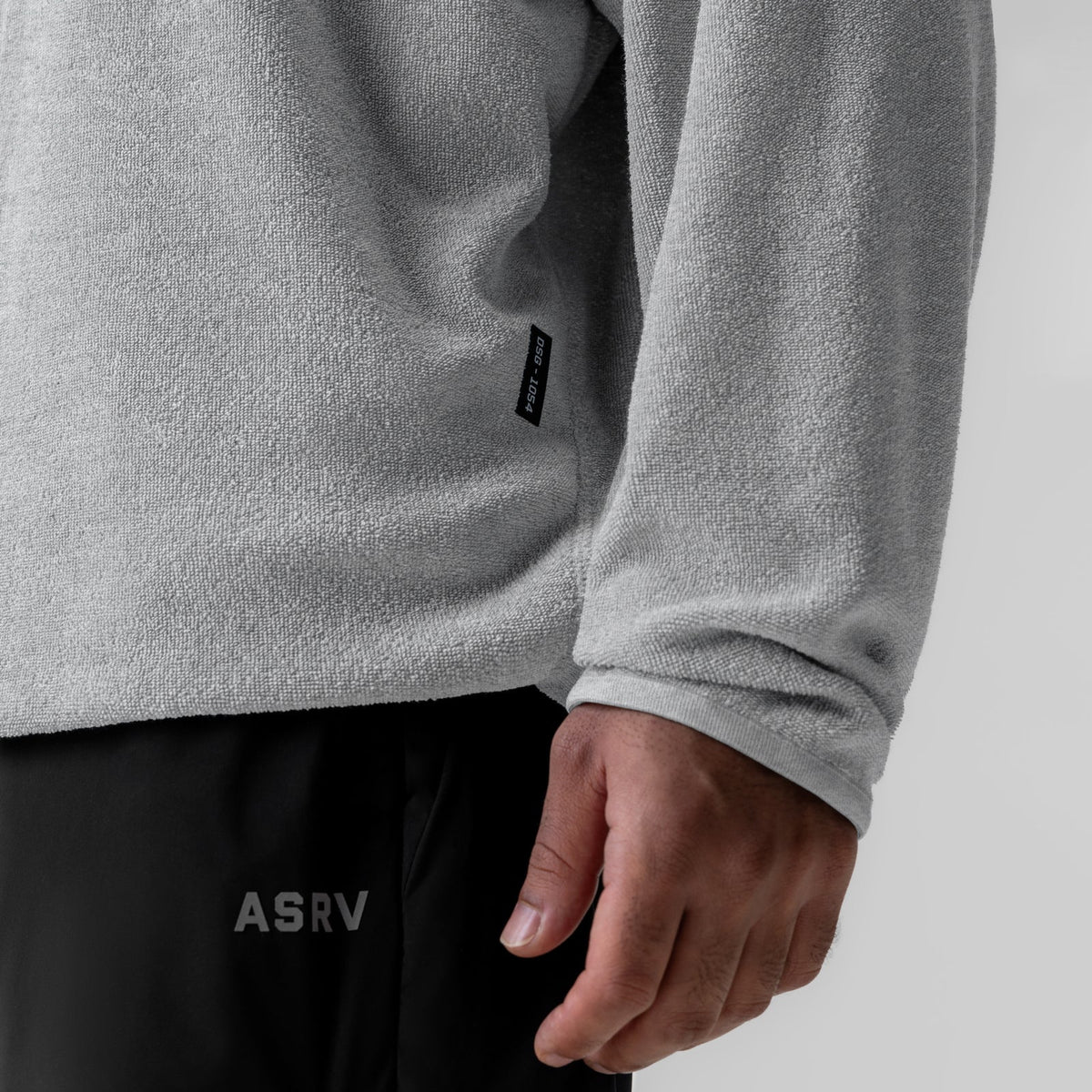 1054. Towel Terry Reversible Hoodie - Heather Grey | ASRV