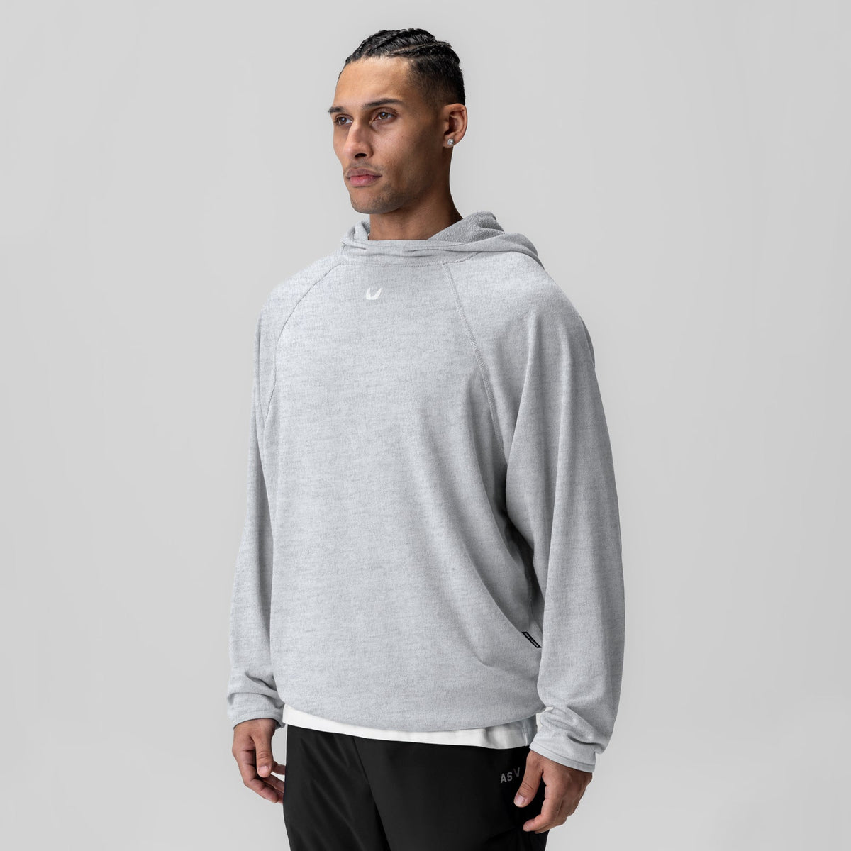 1054. Towel Terry Reversible Hoodie - Heather Grey | ASRV