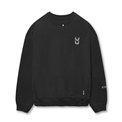 0861. Tech Essential™ Distressed Crewneck - Black | ASRV