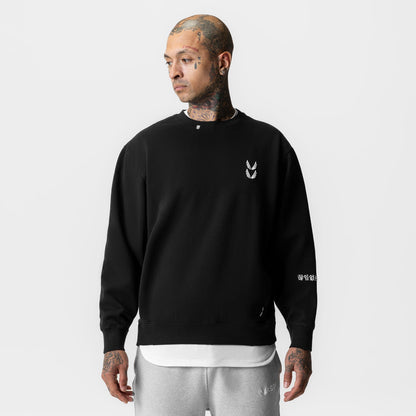 0861. Tech Essential™ Distressed Crewneck - Black | ASRV