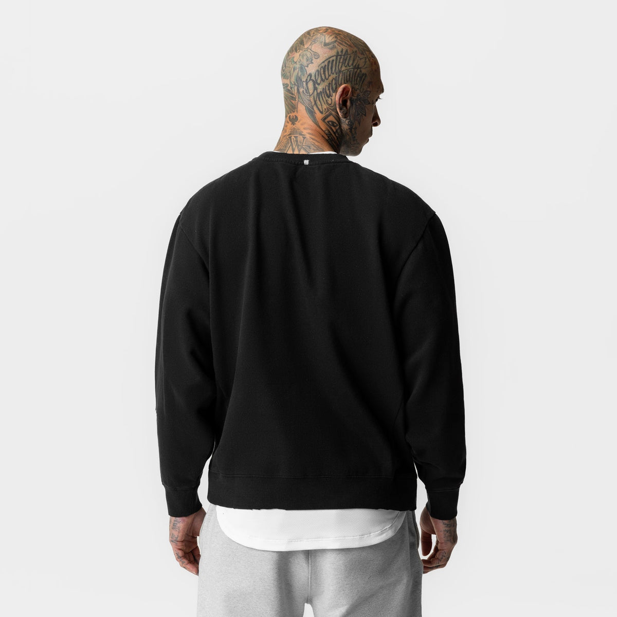 0861. Tech Essential™ Distressed Crewneck - Black | ASRV