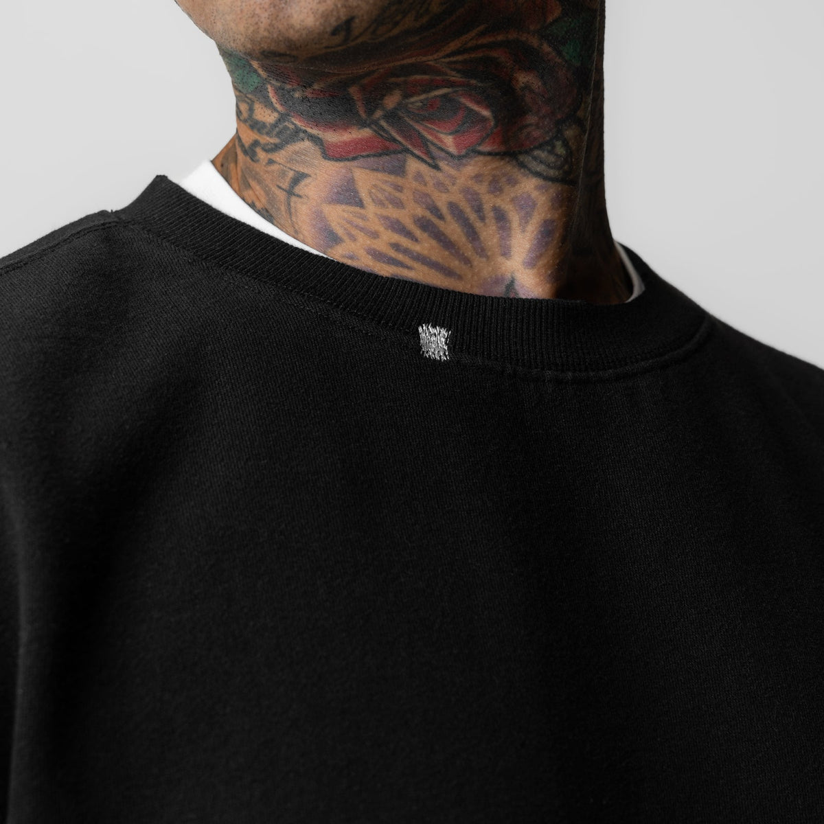 0861. Tech Essential™ Distressed Crewneck - Black | ASRV