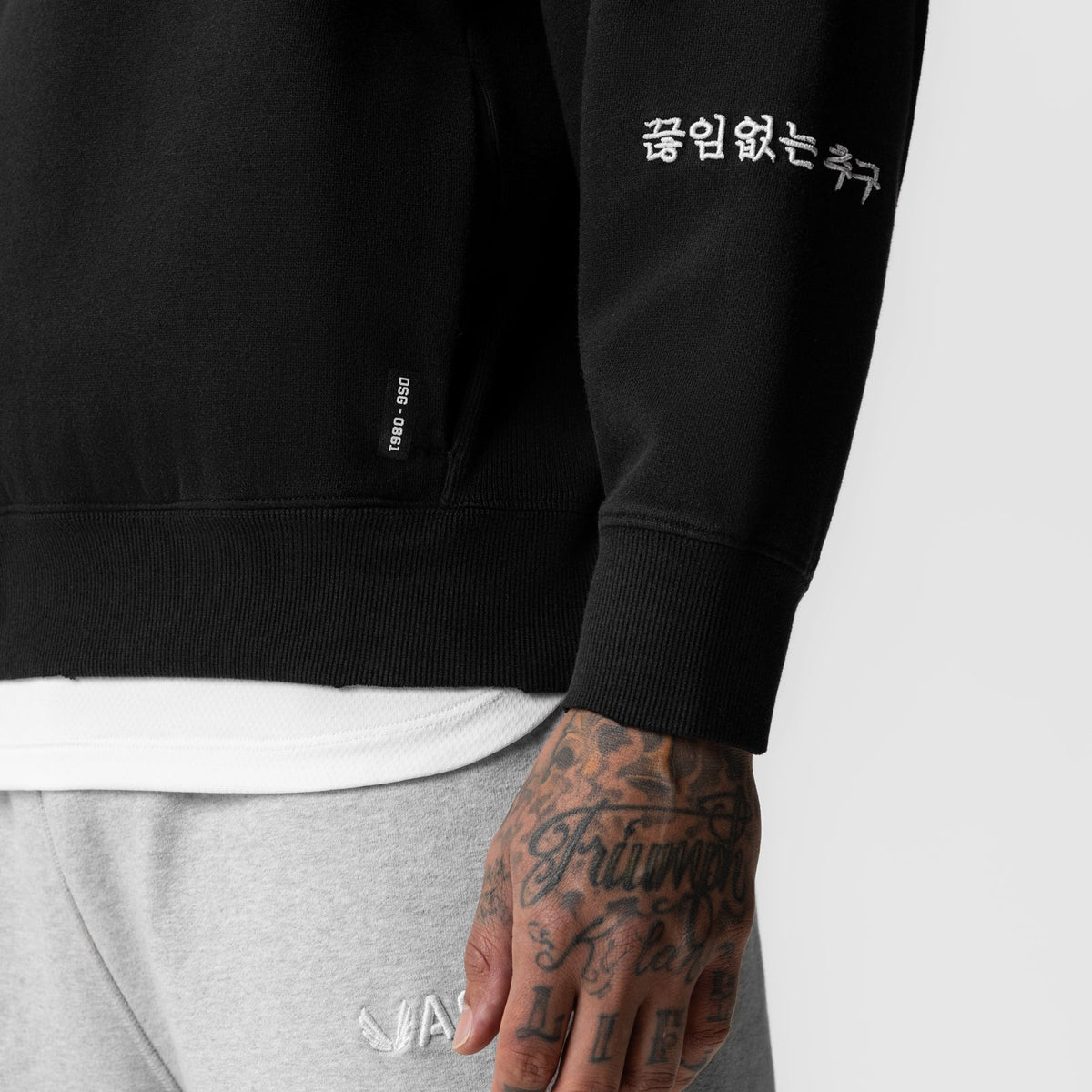 0861. Tech Essential™ Distressed Crewneck - Black | ASRV