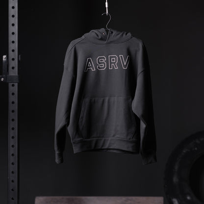 0874. Tech-Terry™ Zip Pocket Hoodie - Black "Outline" | ASRV