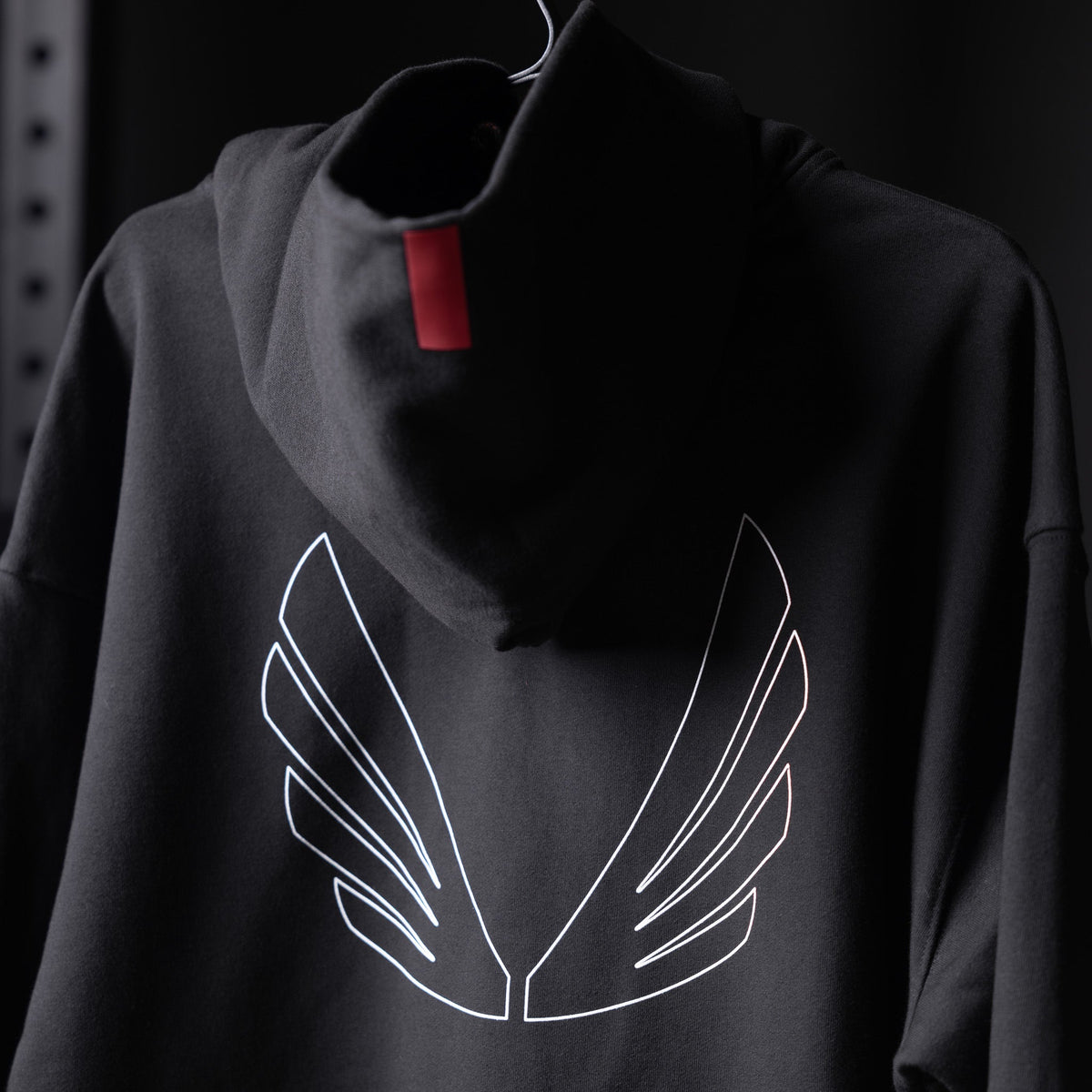 0874. Tech-Terry™ Zip Pocket Hoodie - Black "Outline" | ASRV