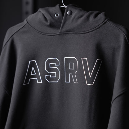 0874. Tech-Terry™ Zip Pocket Hoodie - Black "Outline" | ASRV