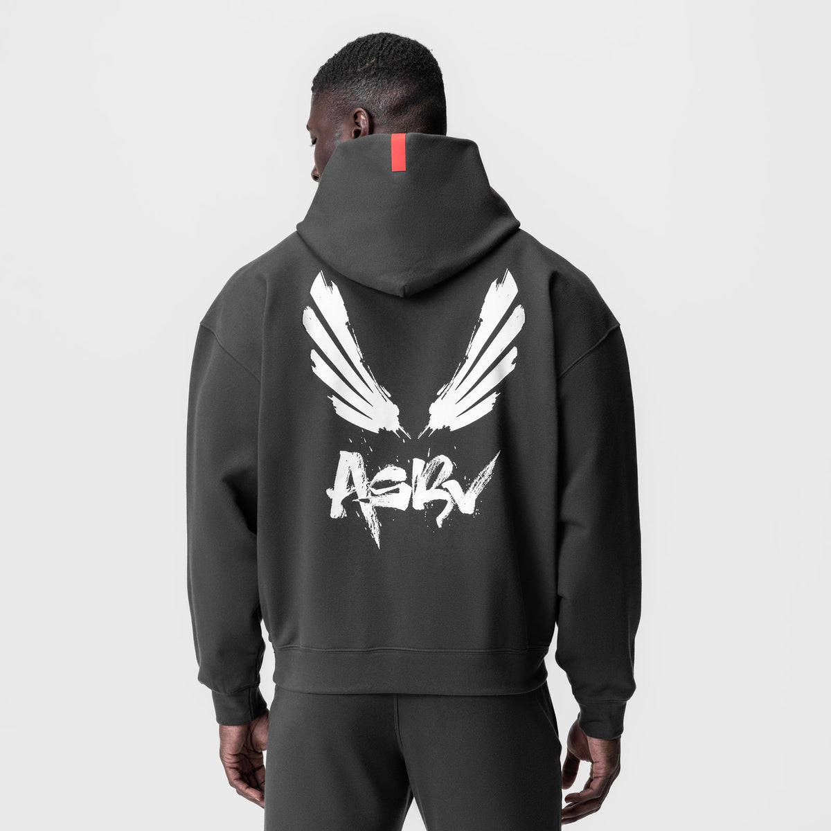 0874. Tech-Terry™ Zip Pocket Hoodie - Space Grey/White "Brush Wings/AS | ASRV