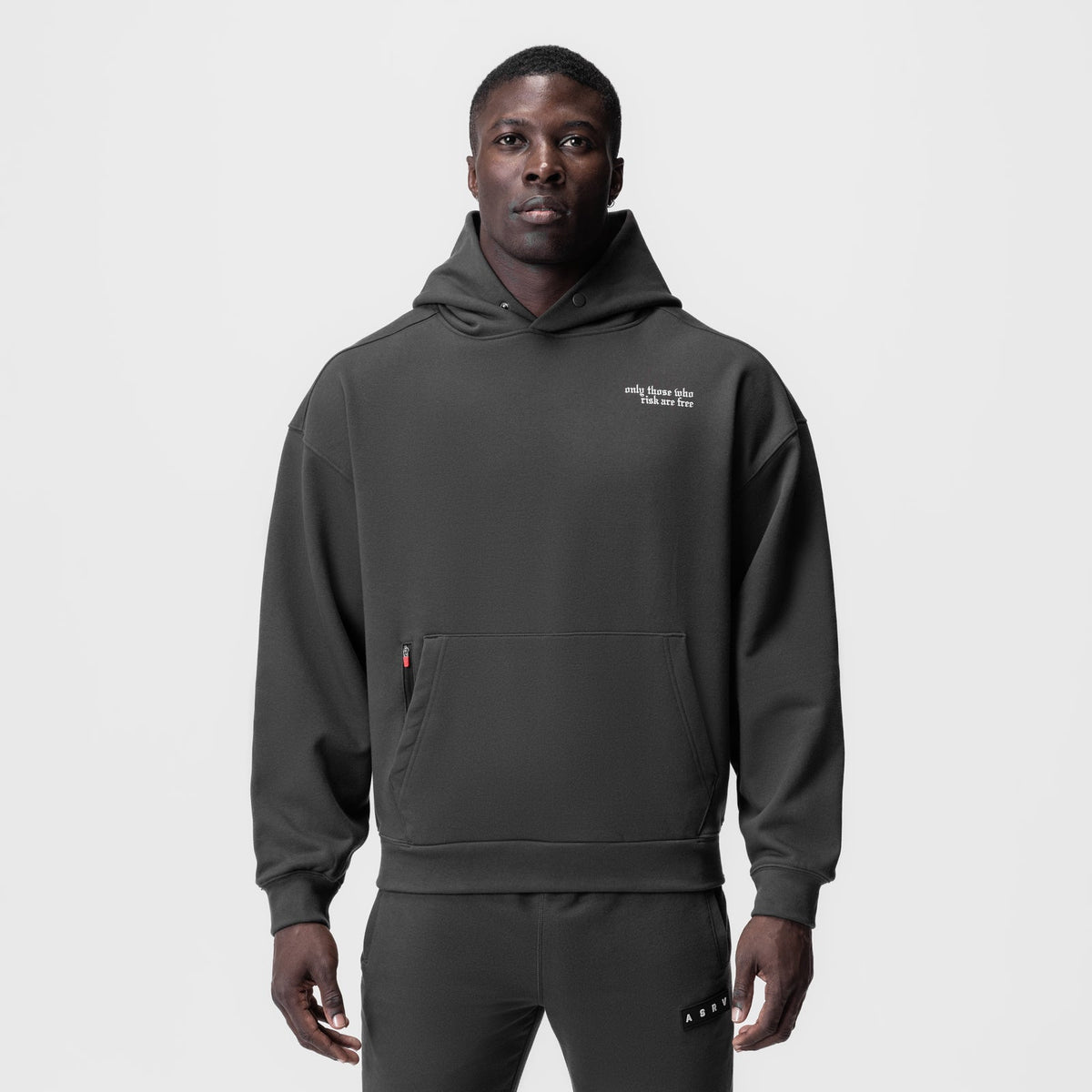 0874. Tech-Terry™ Zip Pocket Hoodie - Space Grey/White "Brush Wings/AS | ASRV