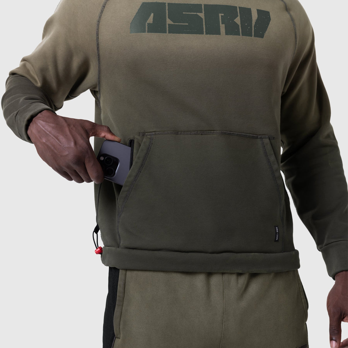 1121. Tech-Terry™ Training Hoodie - Olive Sun Fade "Blade" | ASRV