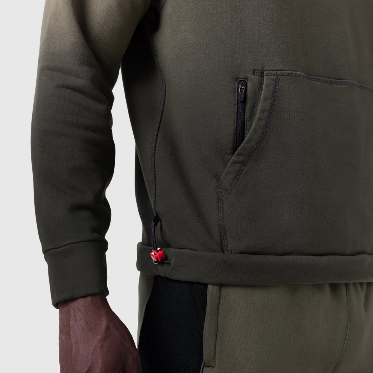 1121. Tech-Terry™ Training Hoodie - Olive Sun Fade "Blade" | ASRV