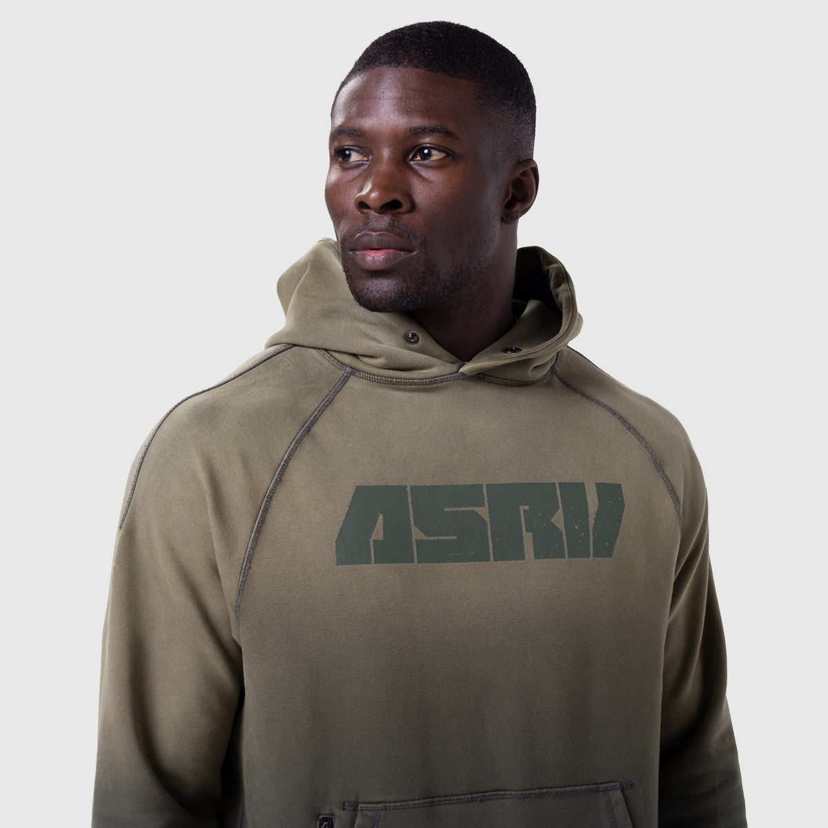 1121. Tech-Terry™ Training Hoodie - Olive Sun Fade "Blade" | ASRV