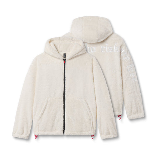 0887. Sherpa Recovery Full Zip Hoodie - Ivory Cream/White | ASRV