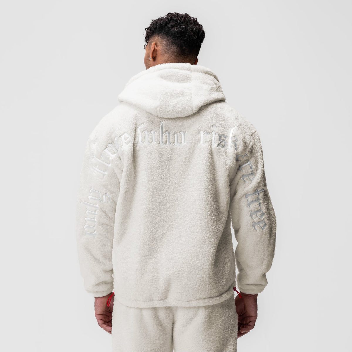 0887. Sherpa Recovery Full Zip Hoodie - Ivory Cream/White | ASRV