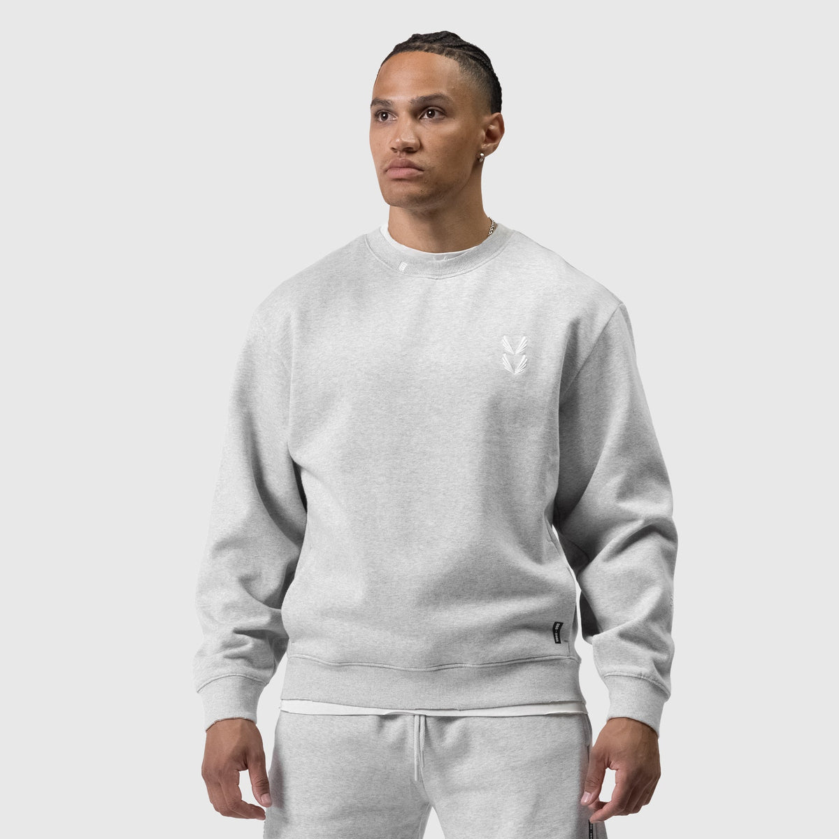 0861. Tech Essential™ Distressed Crewneck - Heather Grey | ASRV