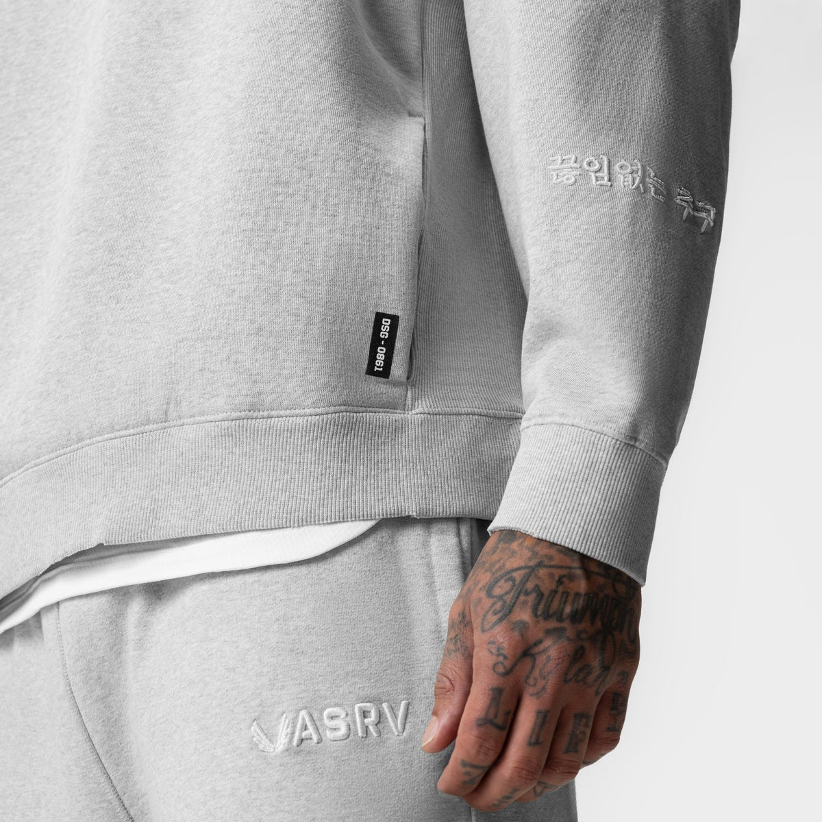 0861. Tech Essential™ Distressed Crewneck - Heather Grey | ASRV