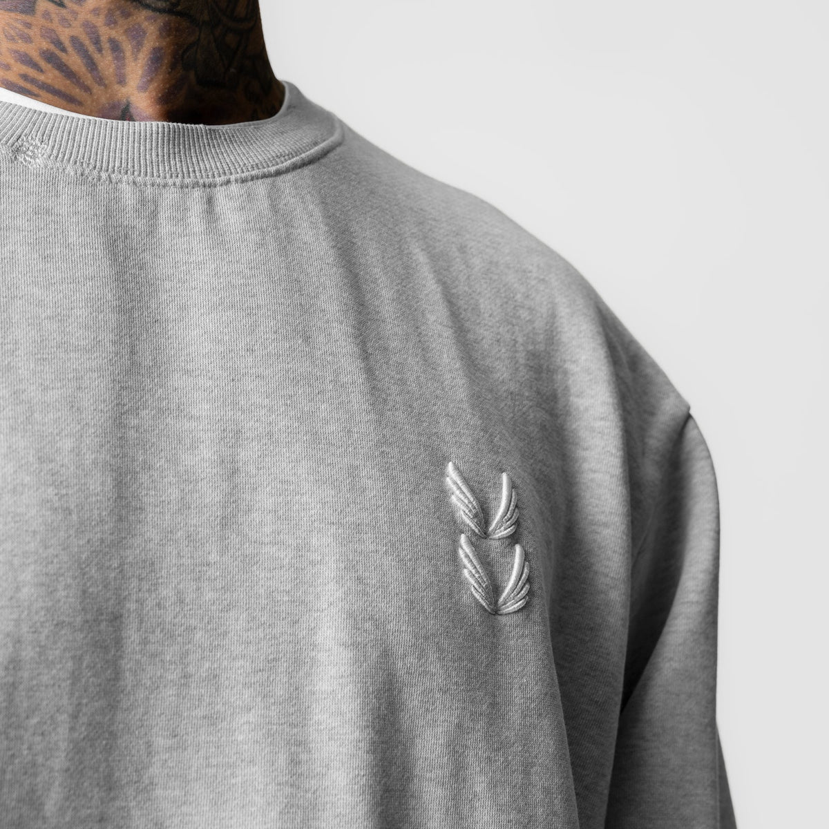 0861. Tech Essential™ Distressed Crewneck - Heather Grey | ASRV