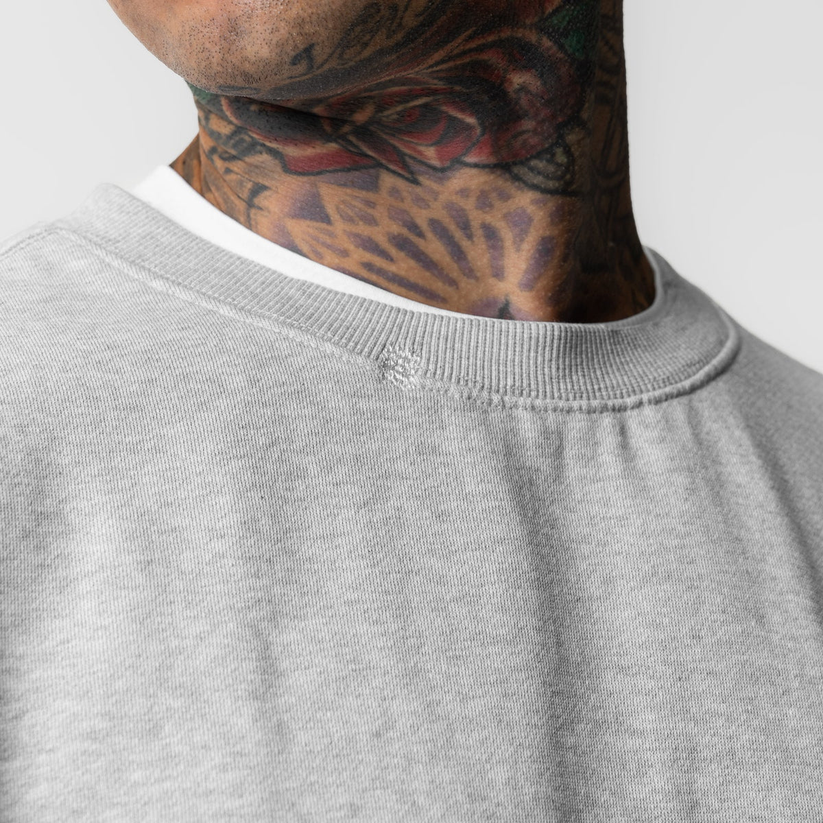 0861. Tech Essential™ Distressed Crewneck - Heather Grey | ASRV
