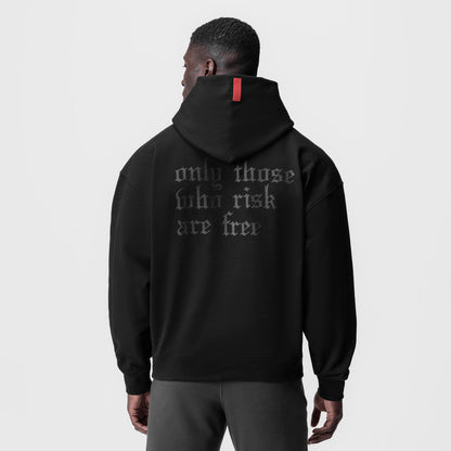 0874. Tech-Terry™ Zip Pocket Hoodie - Black/Black "OTWR" | ASRV