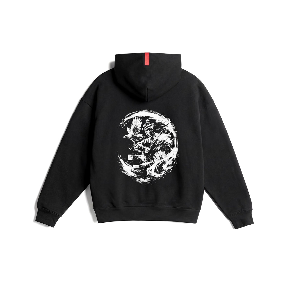 0874. Tech-Terry™ Zip Hoodie - Black "Warrior" | ASRV