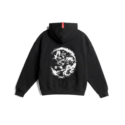 0874. Tech-Terry™ Zip Hoodie - Black "Warrior" | ASRV