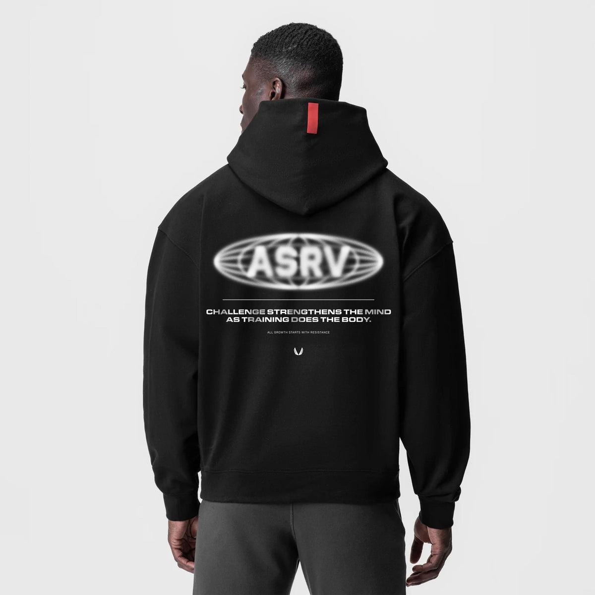 0874. Tech-Terry™ Zip Pocket Hoodie - Black "Global Reach" | ASRV