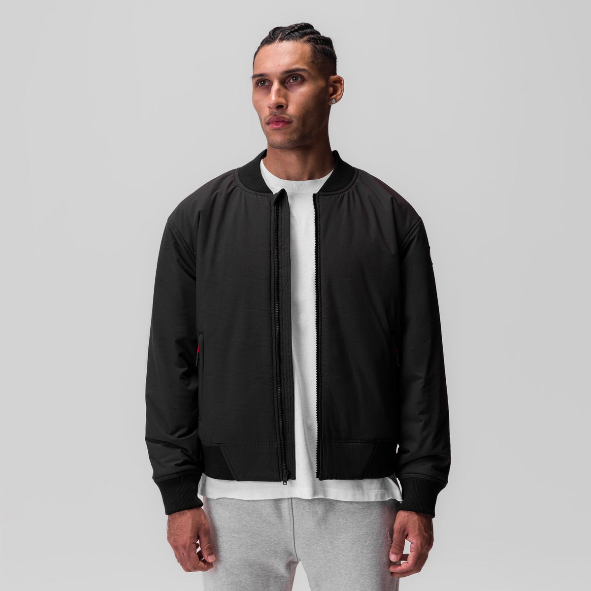 0858. Ripstop Insulated Bomber Jacket - Black | ASRV