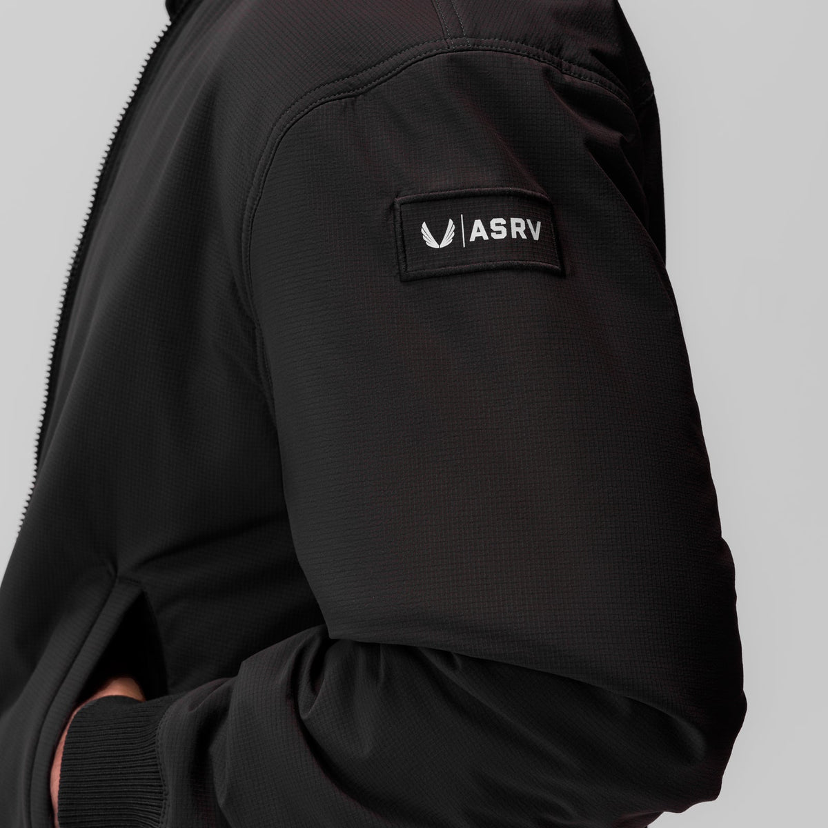 0858. Ripstop Insulated Bomber Jacket - Black | ASRV
