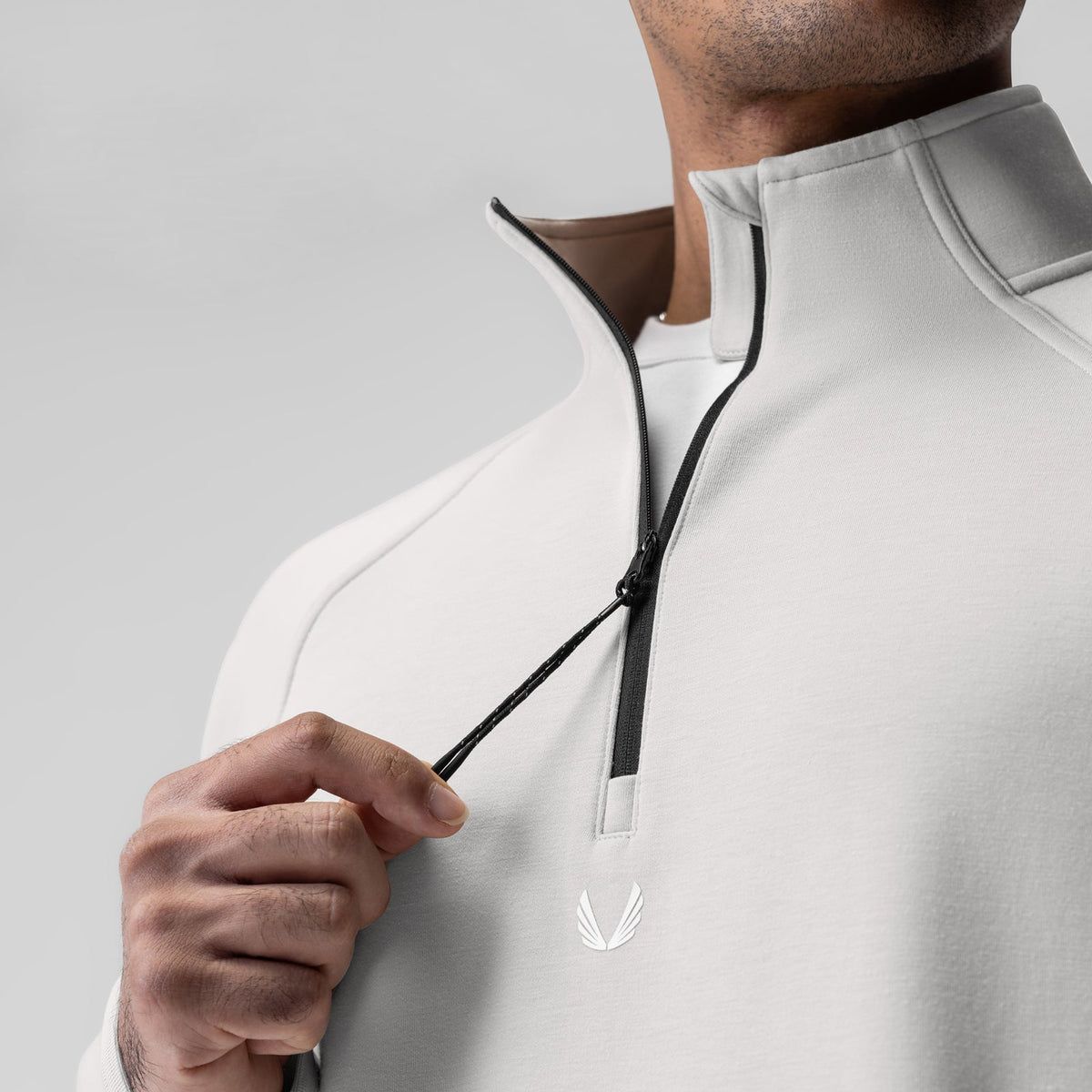 1021. Dri-Core™ Quarter Zip - Light Grey | ASRV