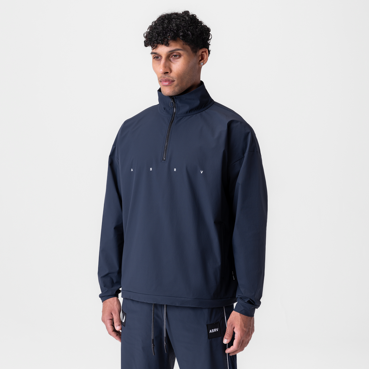0970. Ripstop Quarter Zip Jacket - Navy | ASRV