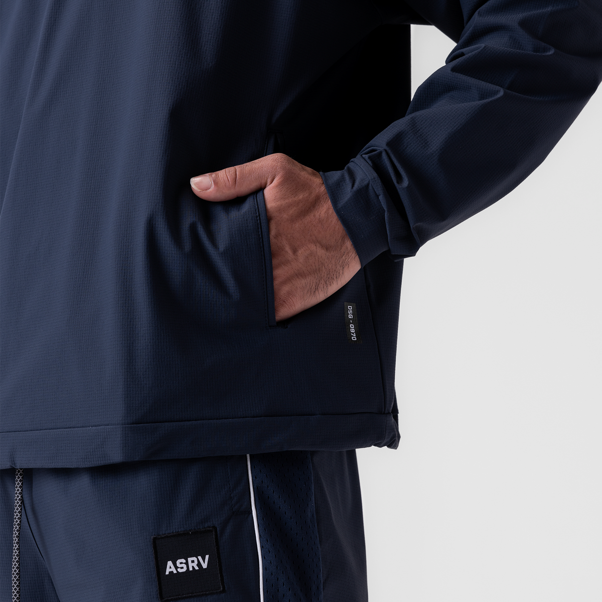 0970. Ripstop Quarter Zip Jacket - Navy | ASRV