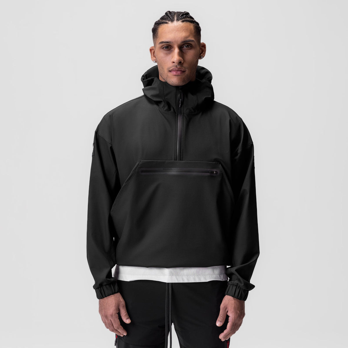0717. Weather-Ready Anorak Jacket - Black "Patch" | ASRV