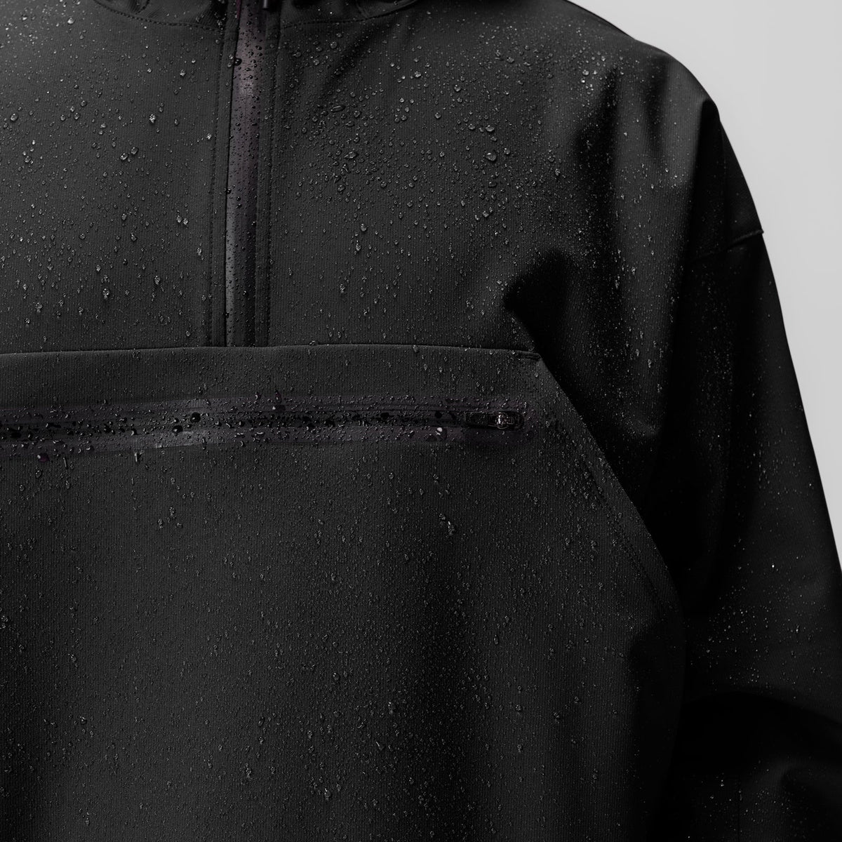 0717. Weather-Ready Anorak Jacket - Black "Patch" | ASRV