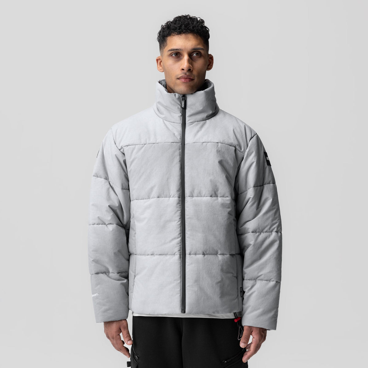 0900. PrimaLoft® Weather-Ready Puffer Jacket - Grey "Wave Dye" | ASRV