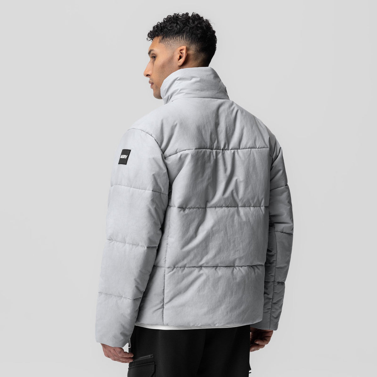 0900. PrimaLoft® Weather-Ready Puffer Jacket - Grey "Wave Dye" | ASRV